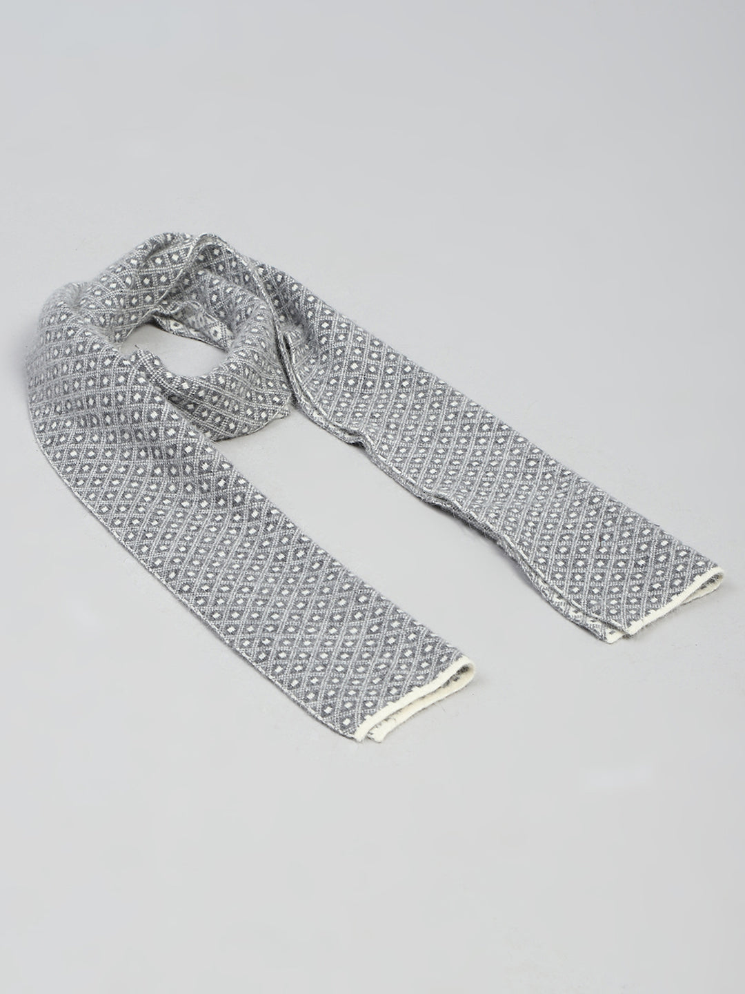 Men Grey Self Design Muffler