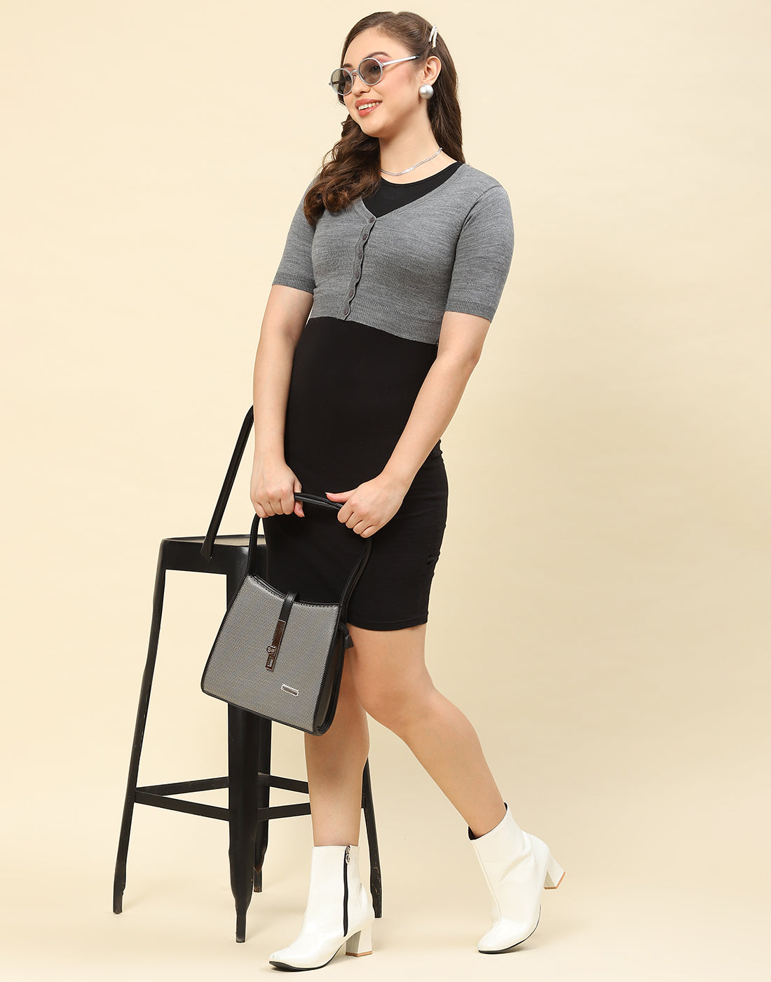 High Neck Half Sleeve Blouse main image 1