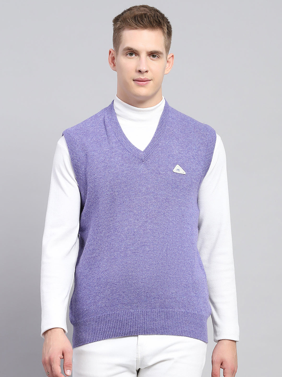 V Neck Mens Lilac Jumper Men Purple Solid V Neck Sleeveless