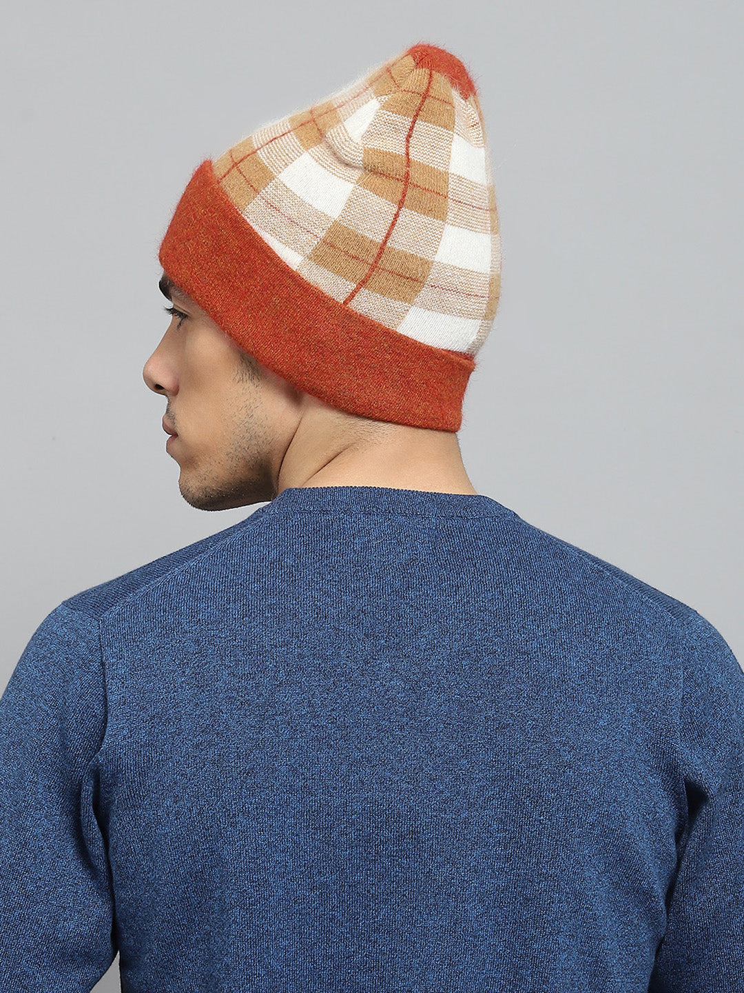 Men Rust Self Design Cap