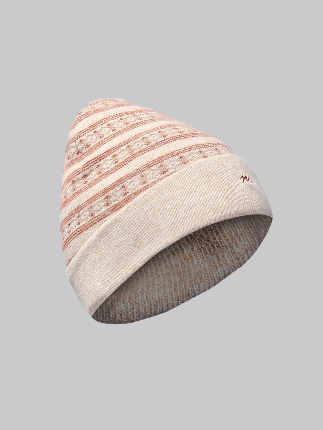 Men Cream Self Design Cap