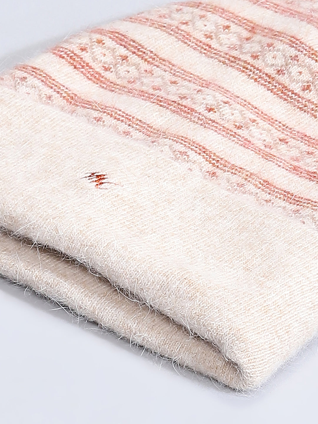 Men Cream Self Design Cap