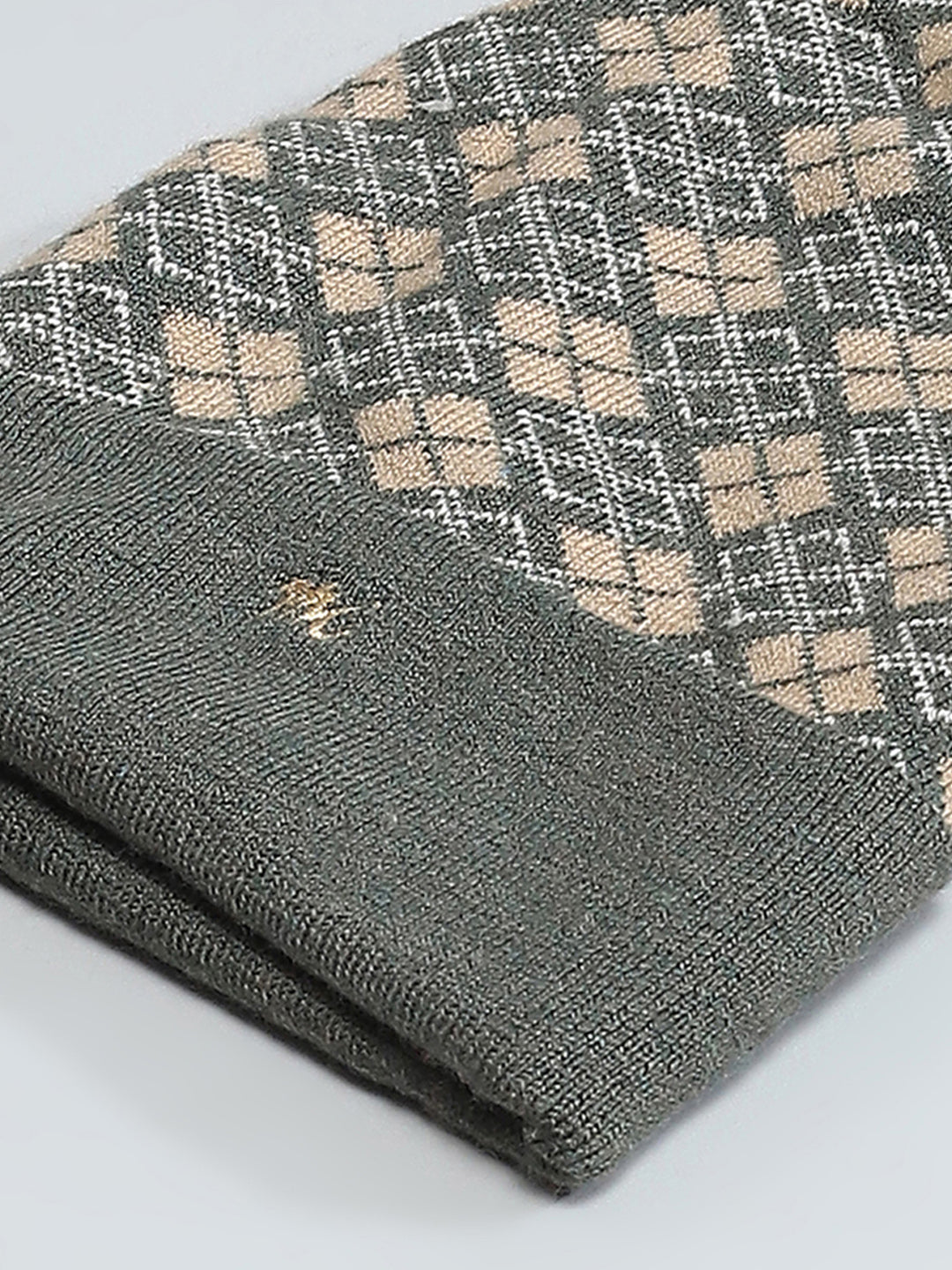 Men Green Self Design Cap