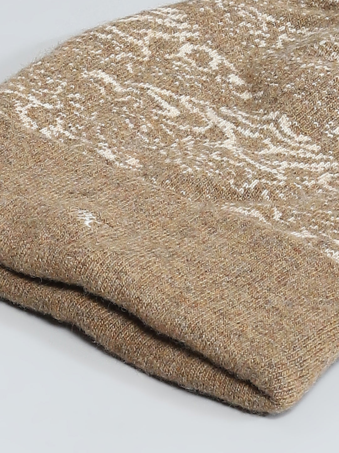 Men Brown Self Design Cap