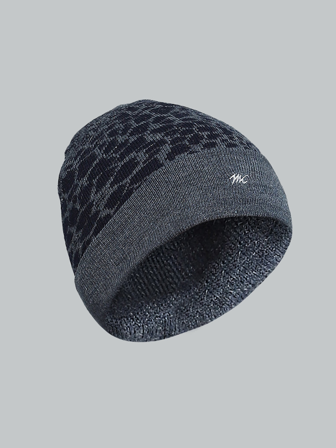 Men Blue Self Design Cap