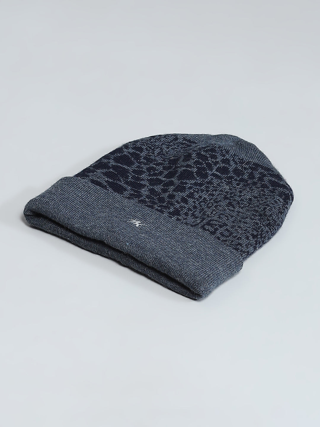 Men Blue Self Design Cap