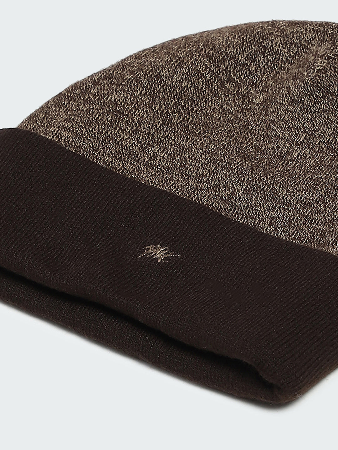 Men Brown Self Design Cap