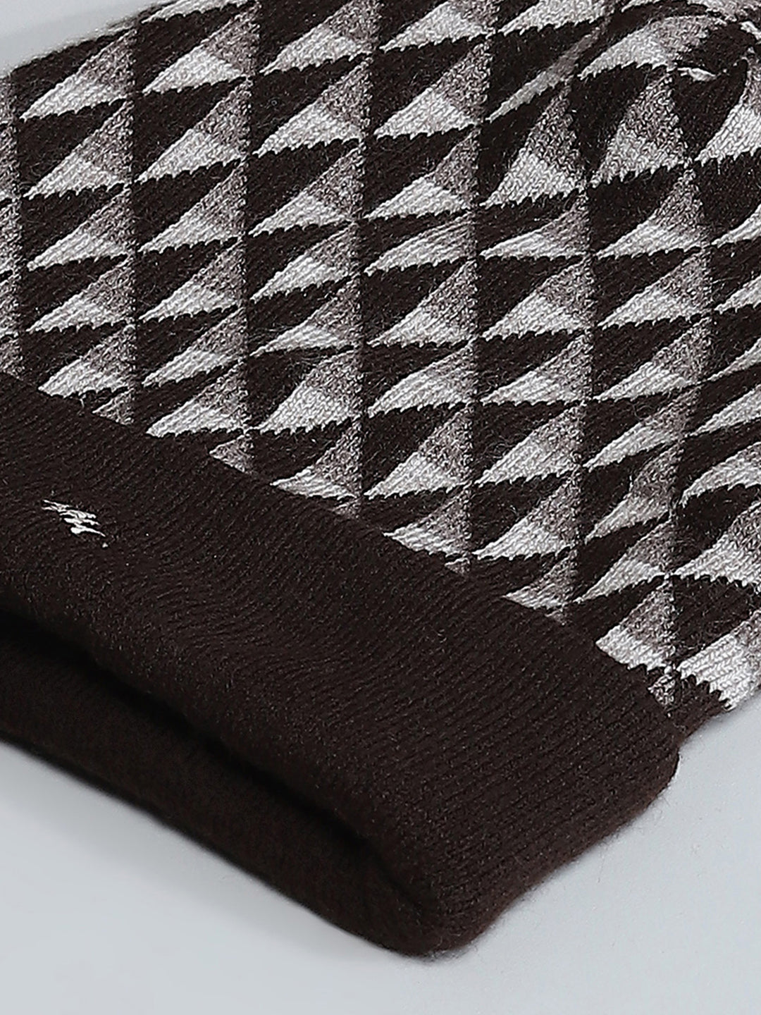 Men Brown Self Design Cap