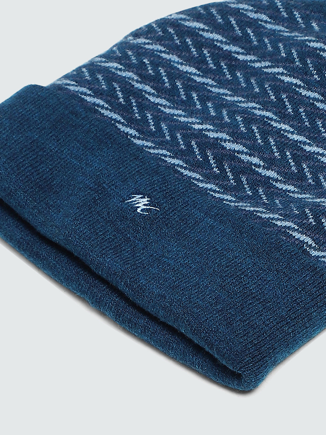 Men Blue Self Design Cap