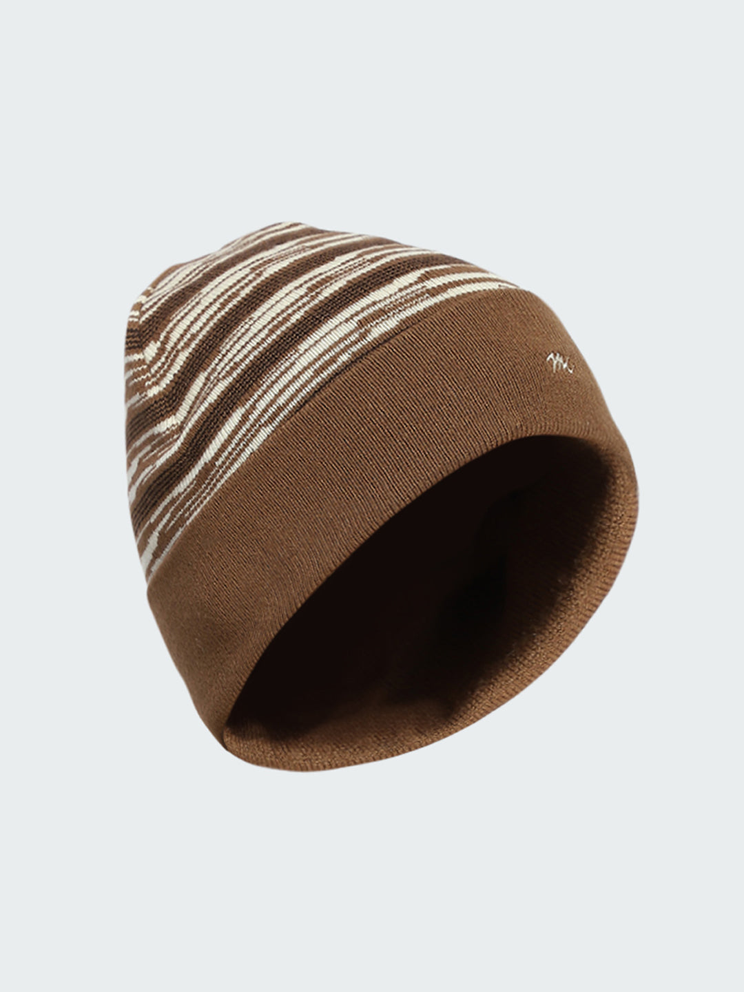 Men Brown Self Design Cap