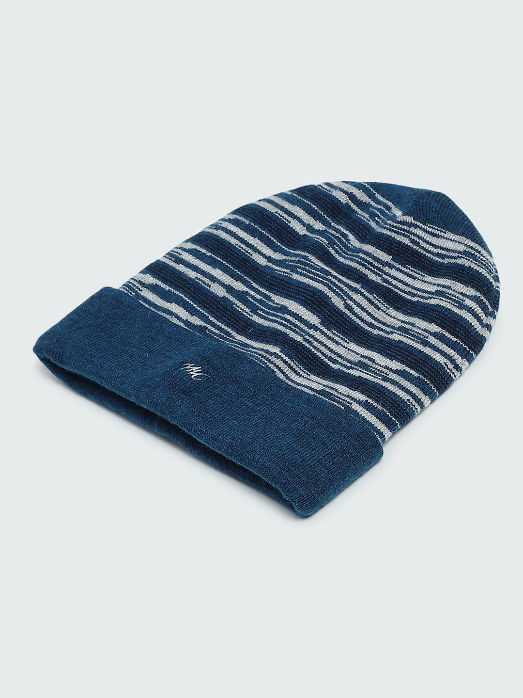 Men Blue Self Design Cap