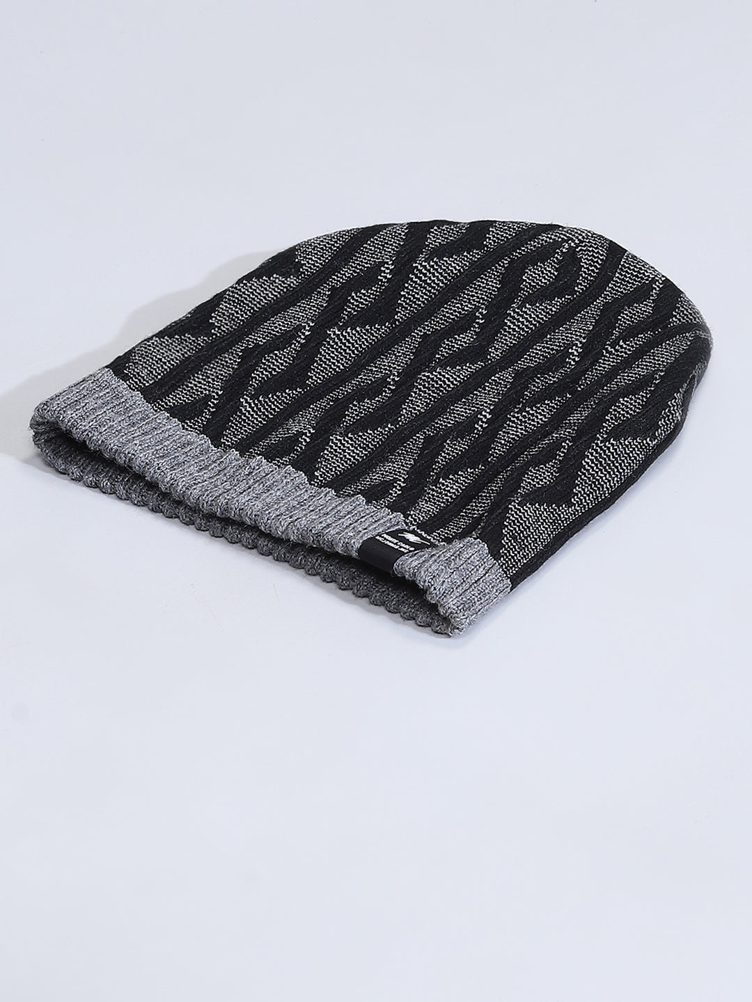 Men Grey Self Design Cap