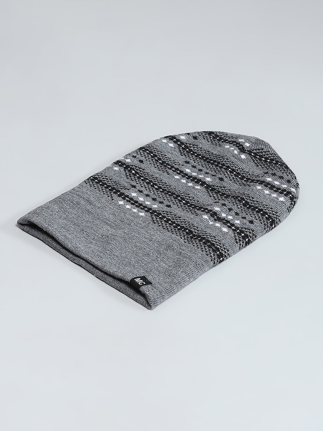 Men Grey Self Design Cap