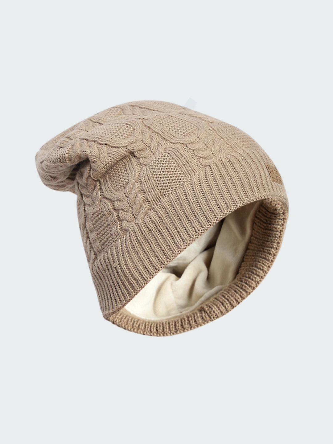 Men Beige Self Design Cap