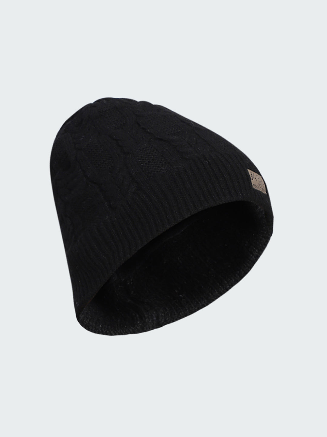 Men Black Self Design Cap