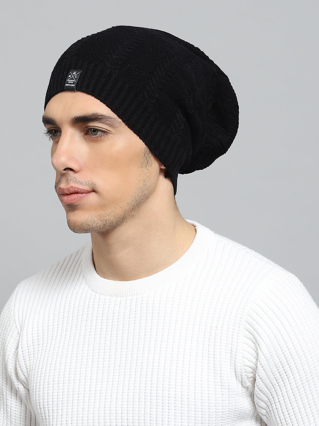 Men Black Solid Cap