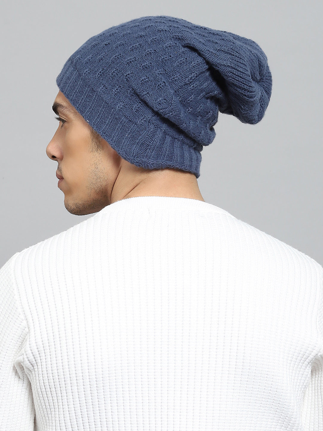 Men Blue Solid Cap