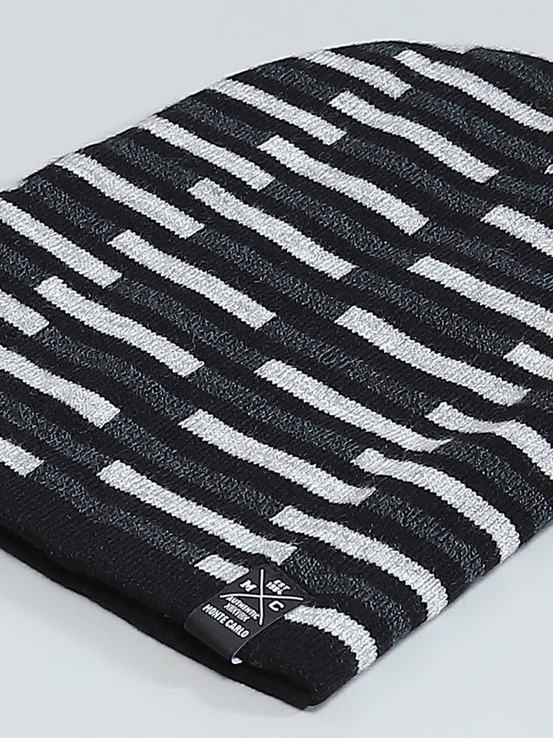 Men Black Self Design Cap