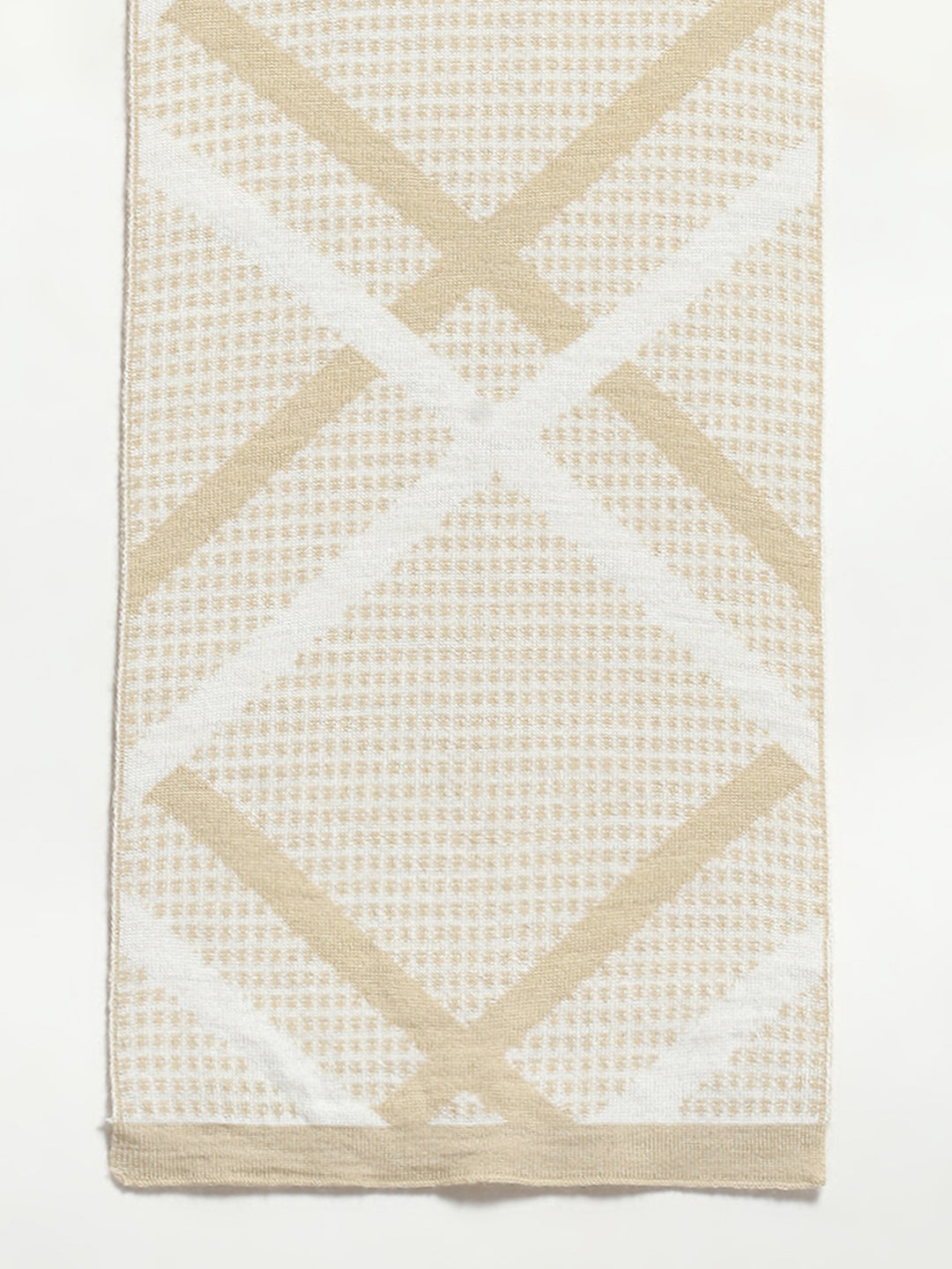 Men Beige Self Design Muffler