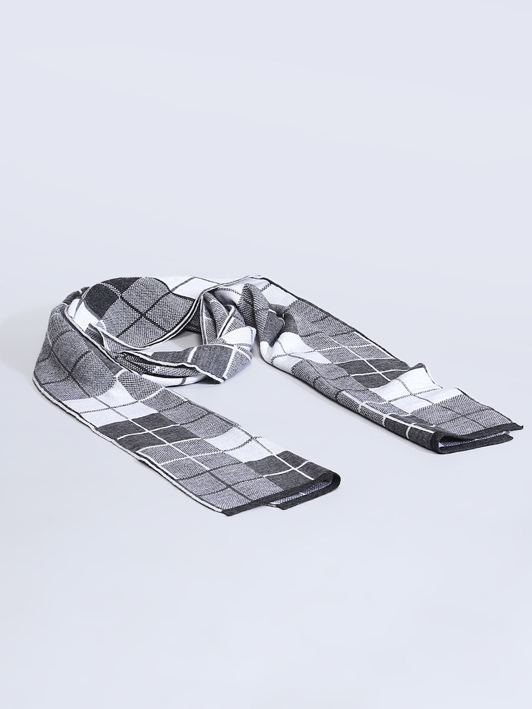 Men Grey Self Design Muffler