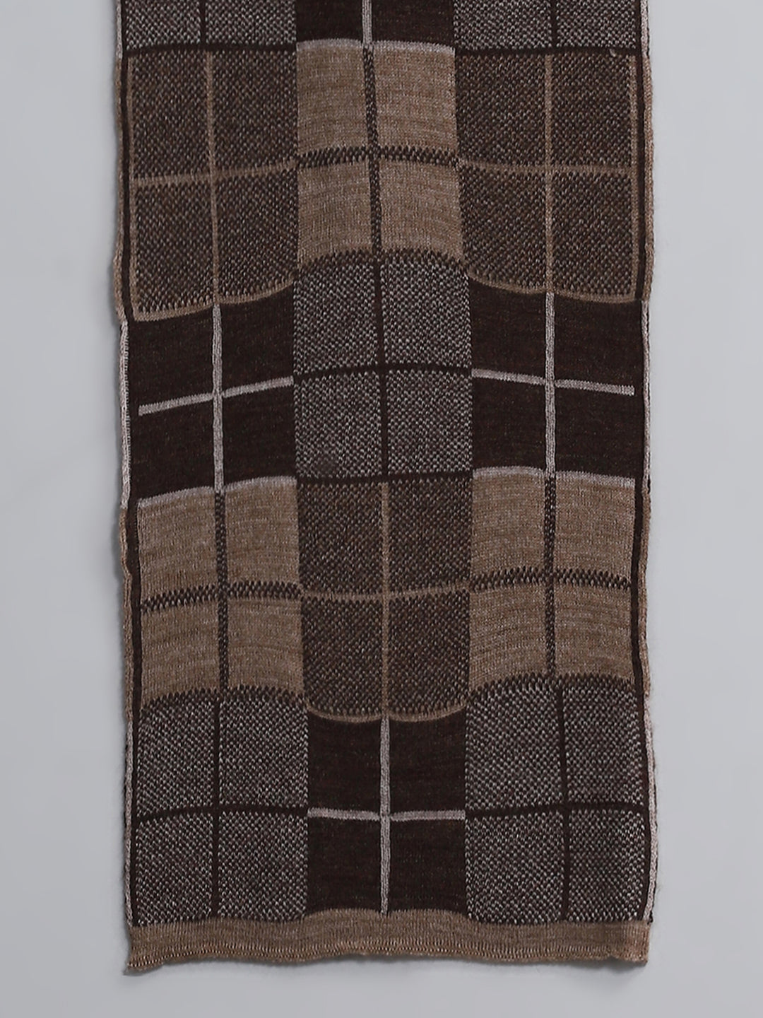 Men Brown Self Design Muffler