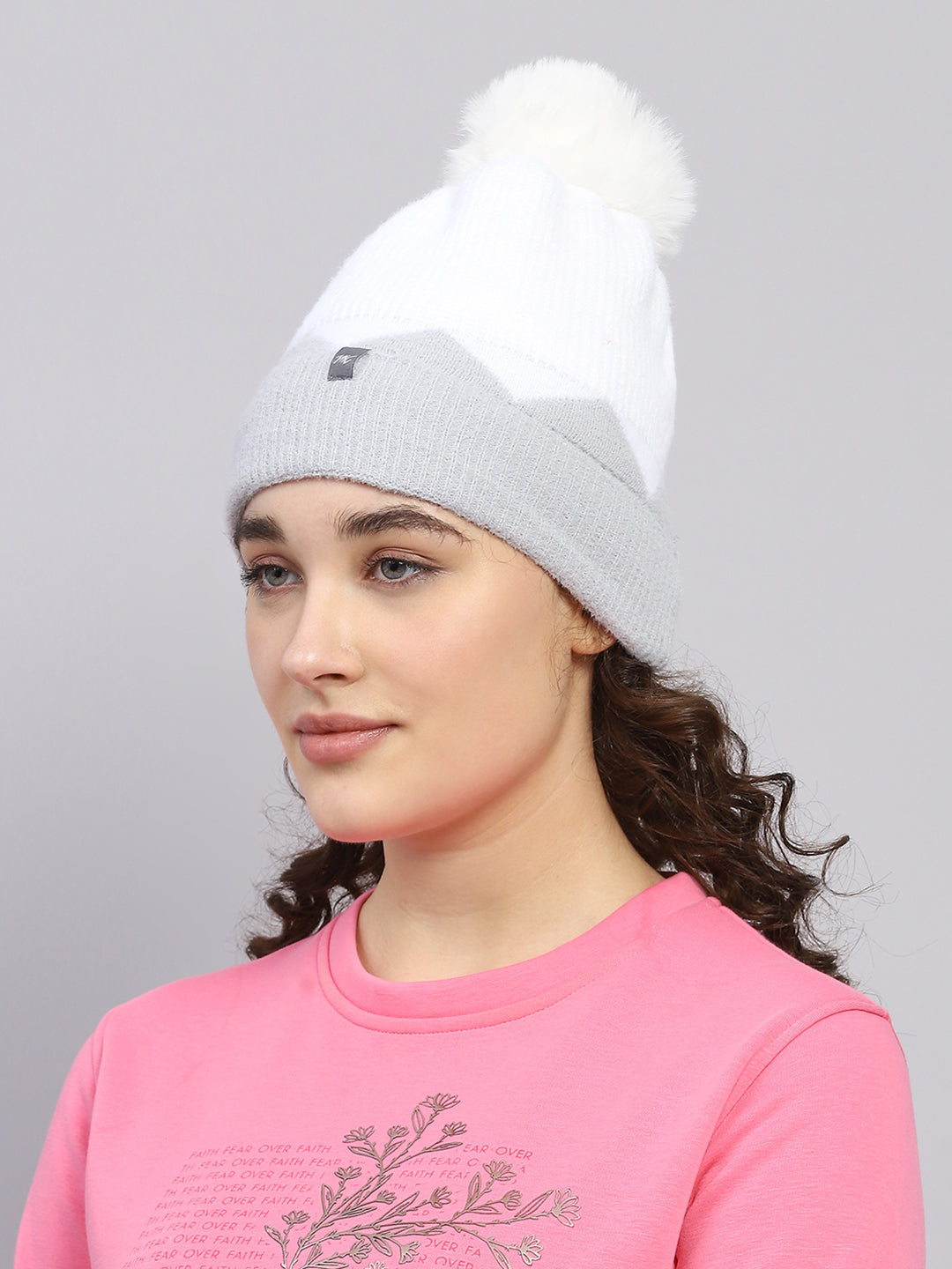 Women Grey Self Design Cap