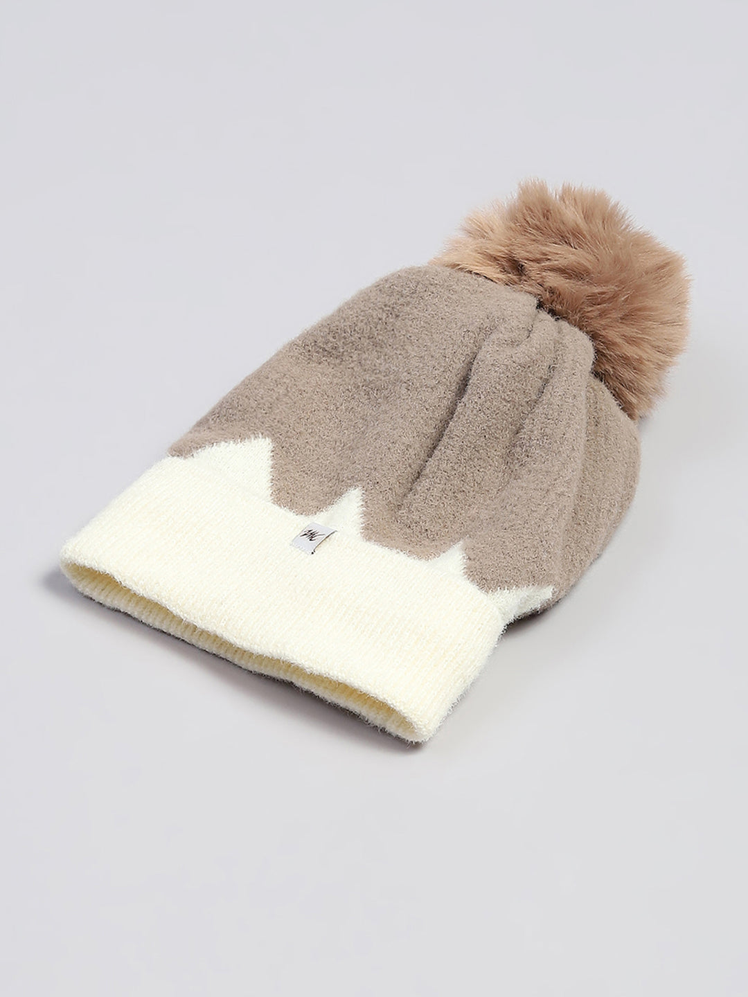 Women Brown Self Design Cap