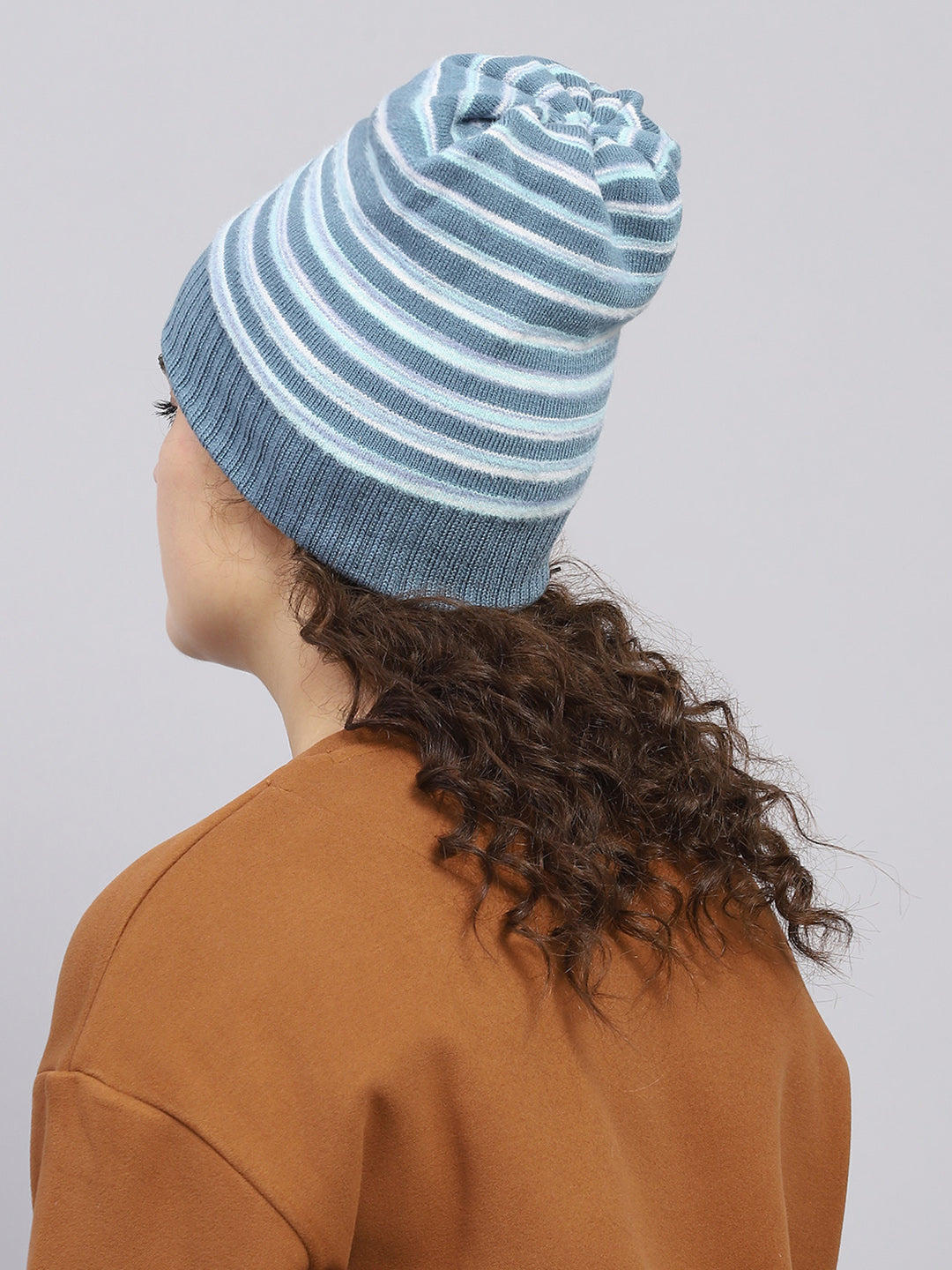 Women Blue Self Design Cap