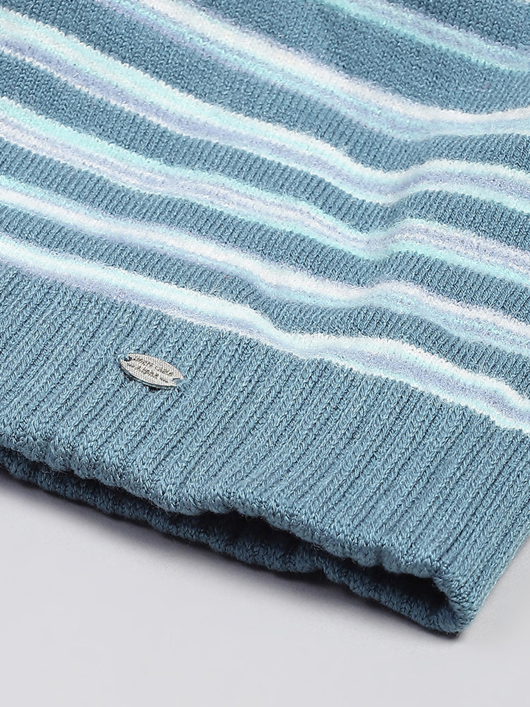 Women Blue Self Design Cap