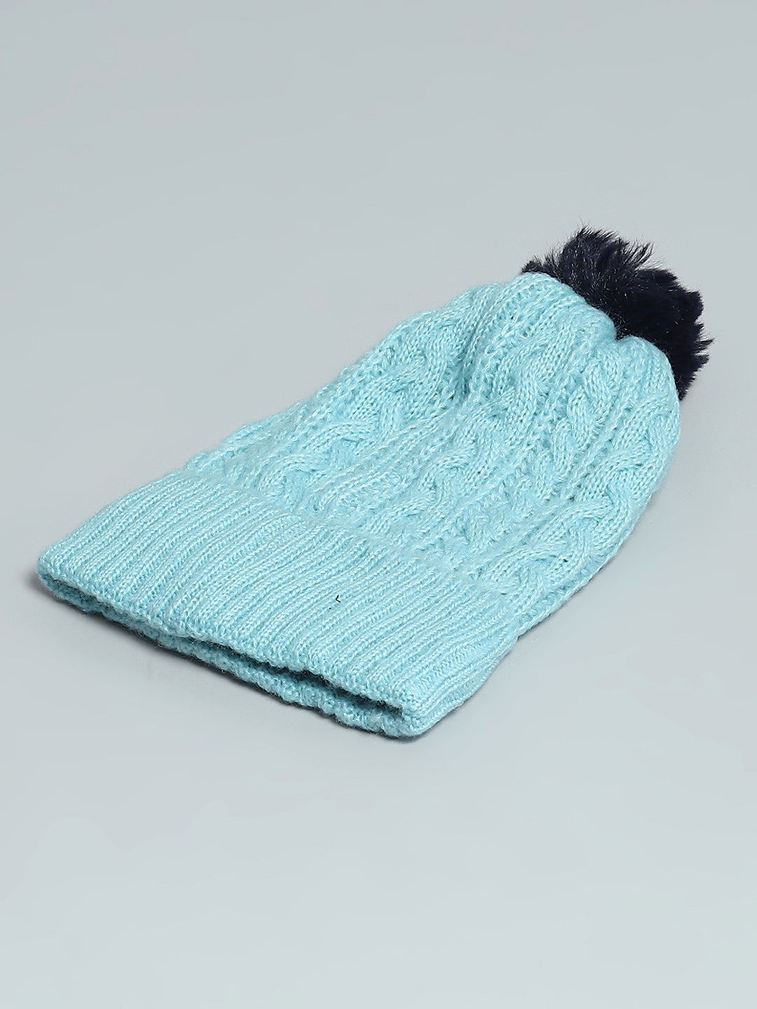 Women Blue Self Design Cap