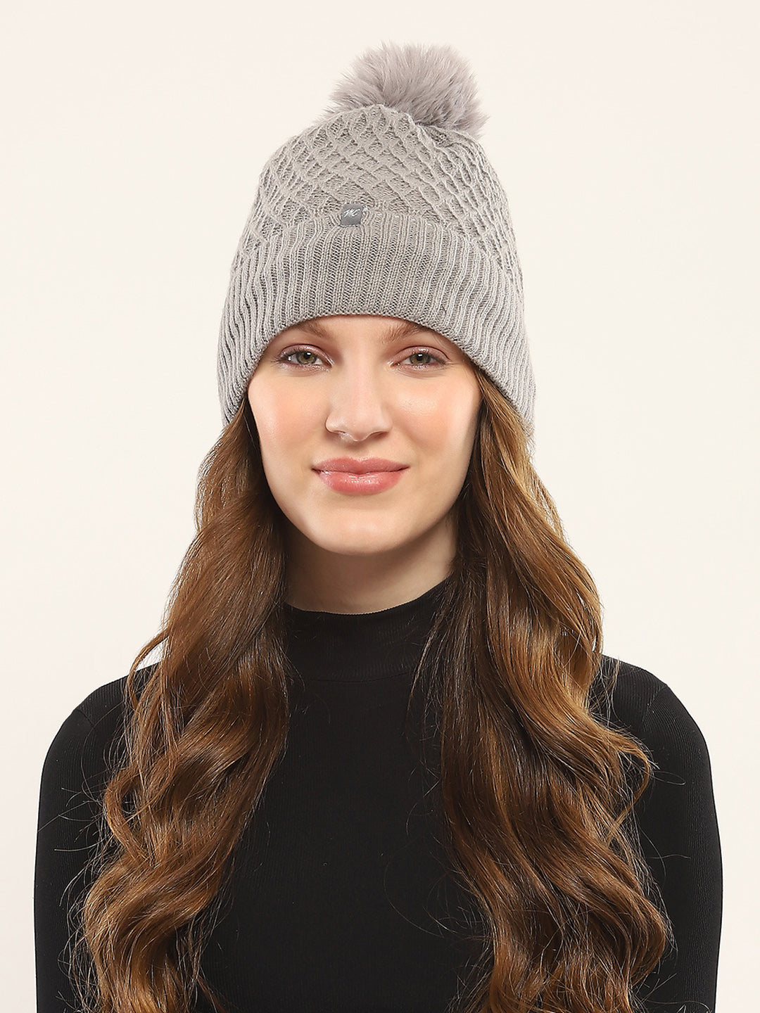 Women Grey Self Design Cap