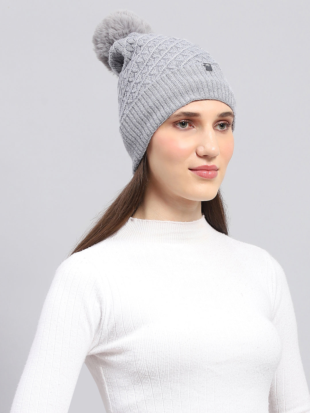 Women Grey Self Design Cap