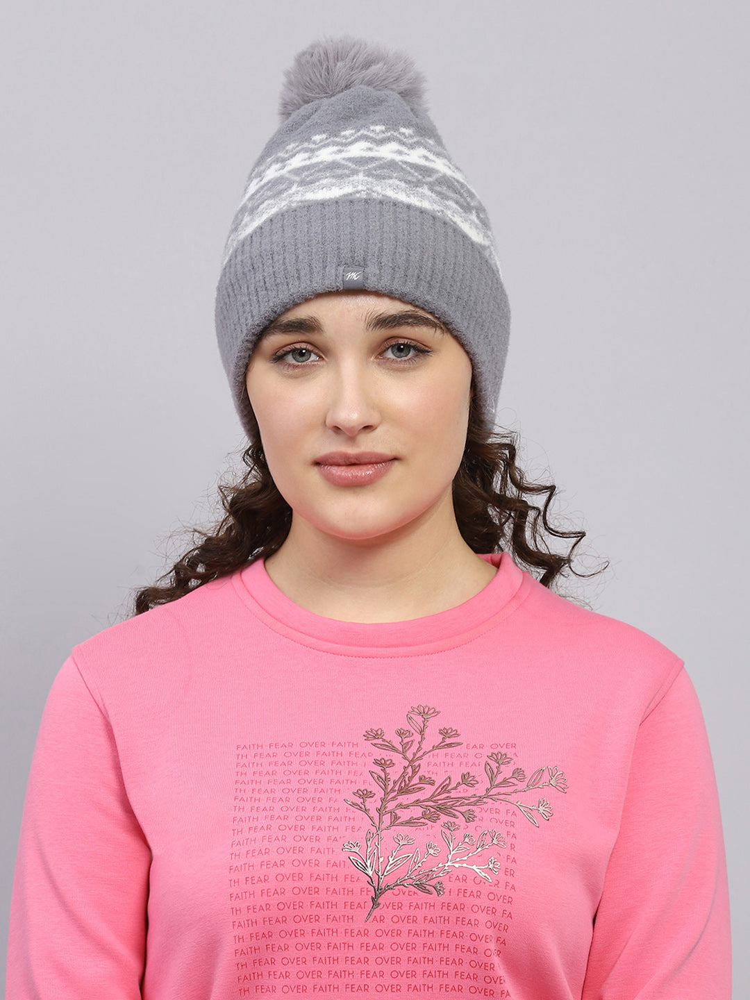 Women Grey Self Design Cap