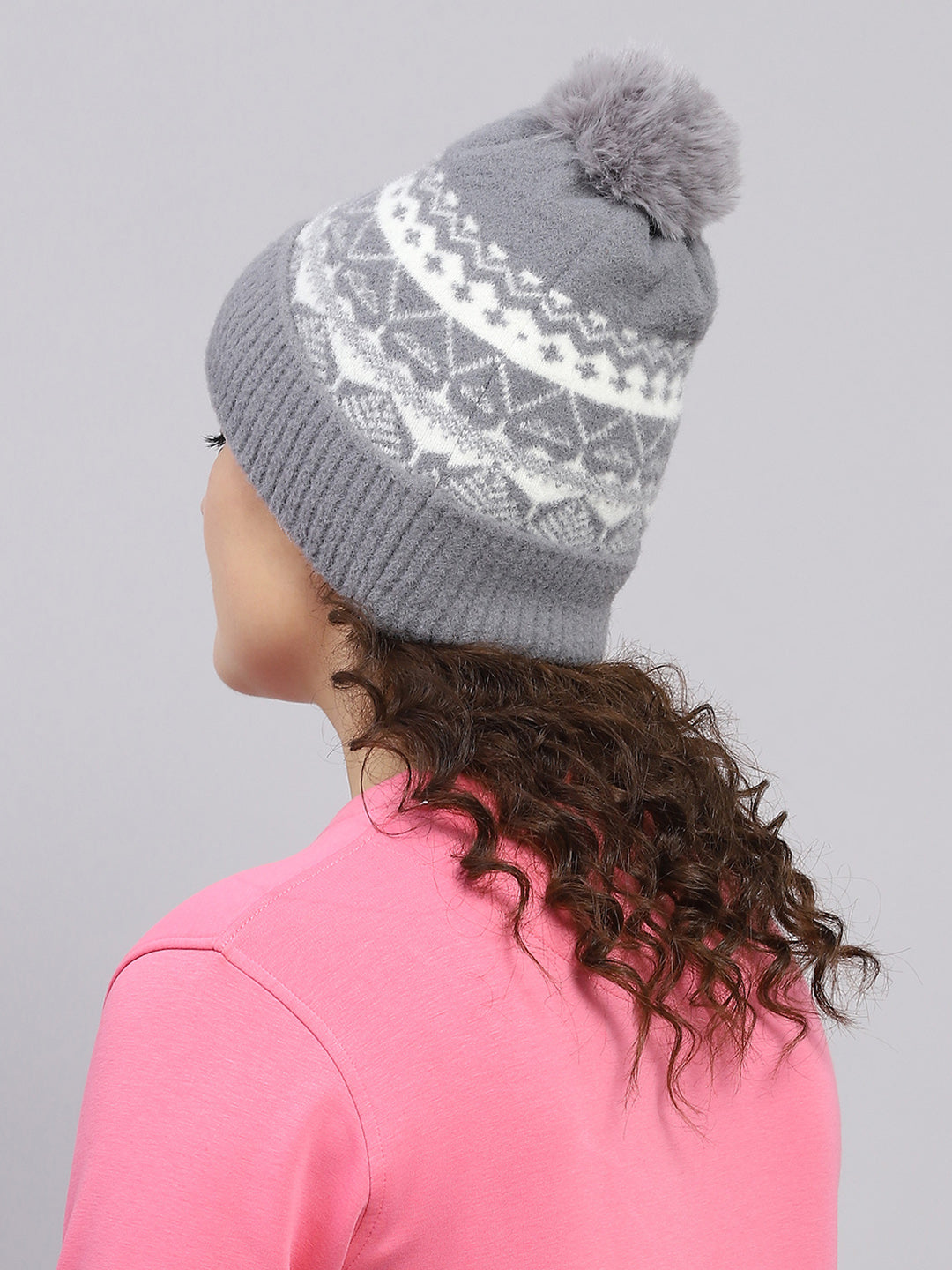 Women Grey Self Design Cap
