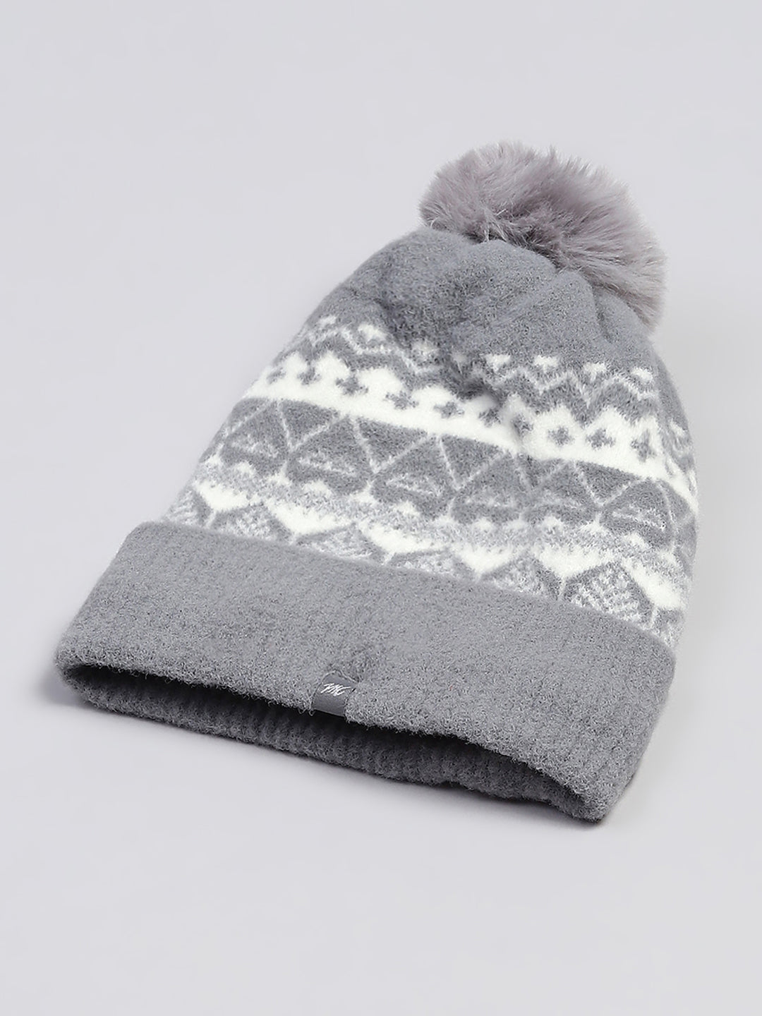Women Grey Self Design Cap