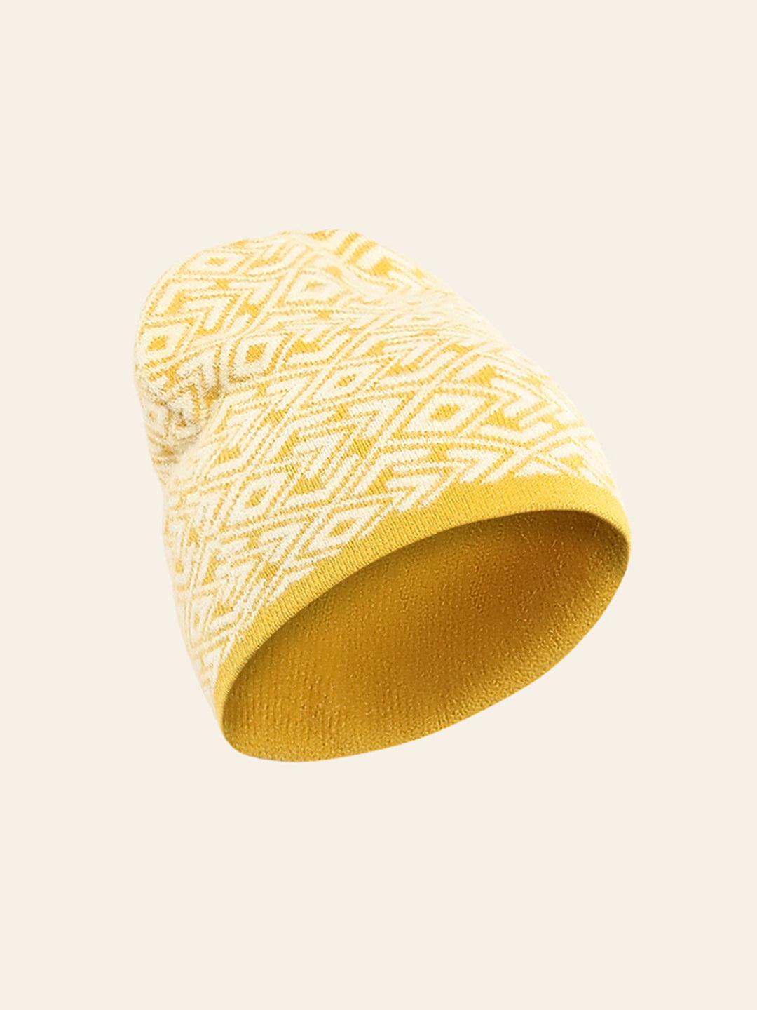 Women Yellow Self Design Cap