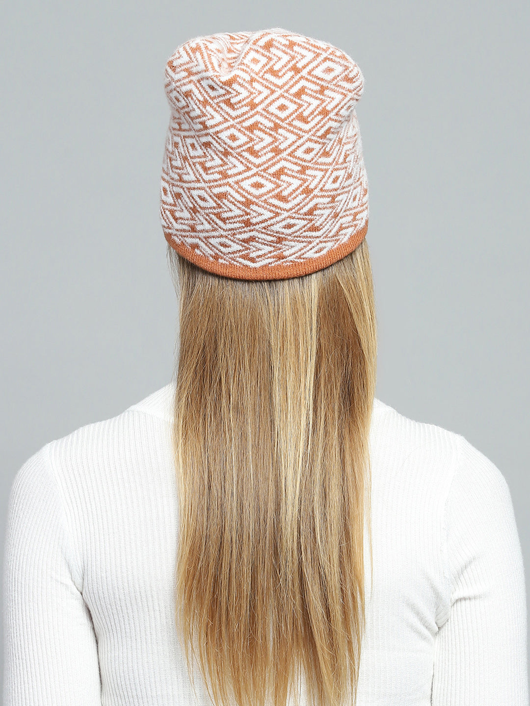 Women Rust Self Design Cap