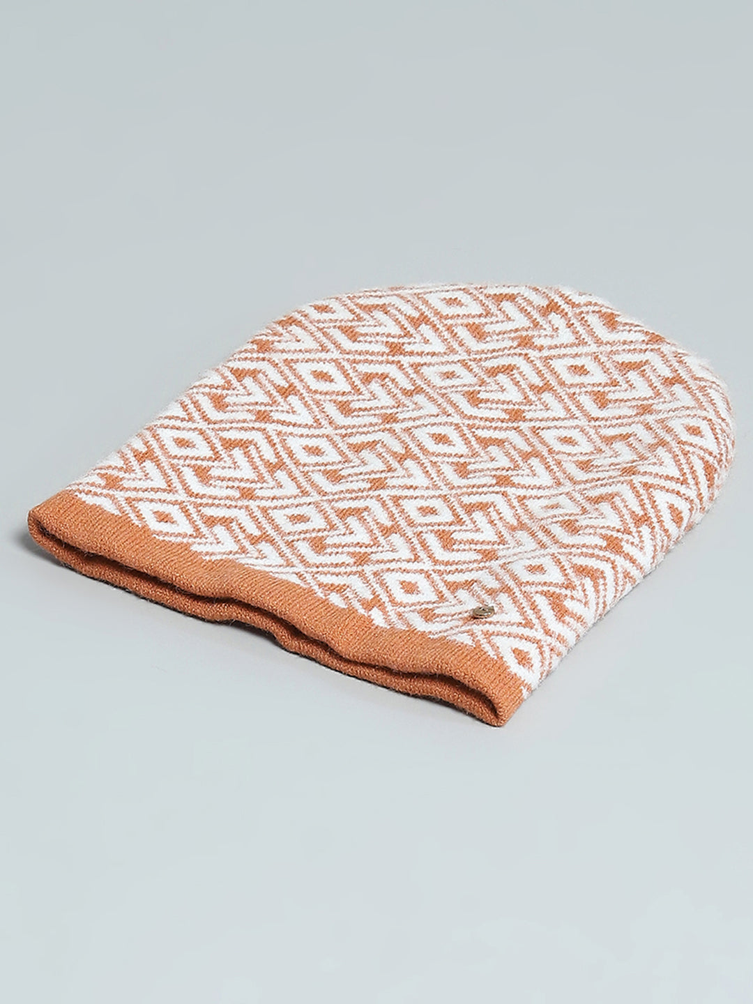 Women Rust Self Design Cap