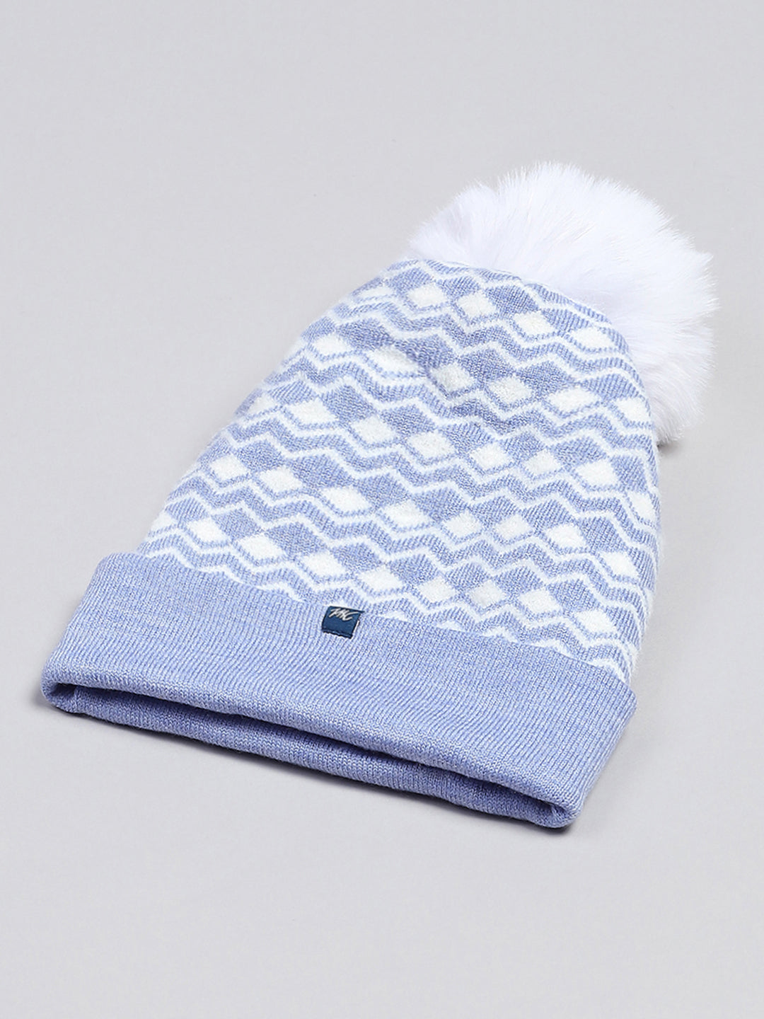 Women Blue Self Design Cap