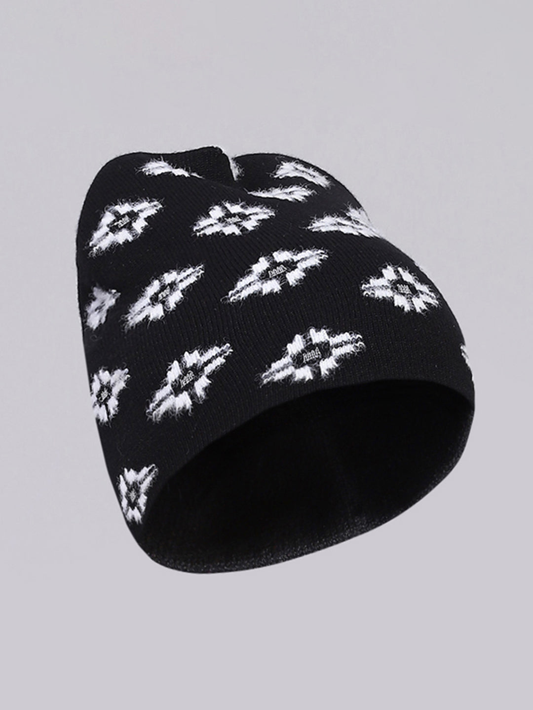 Women Black Self Design Cap