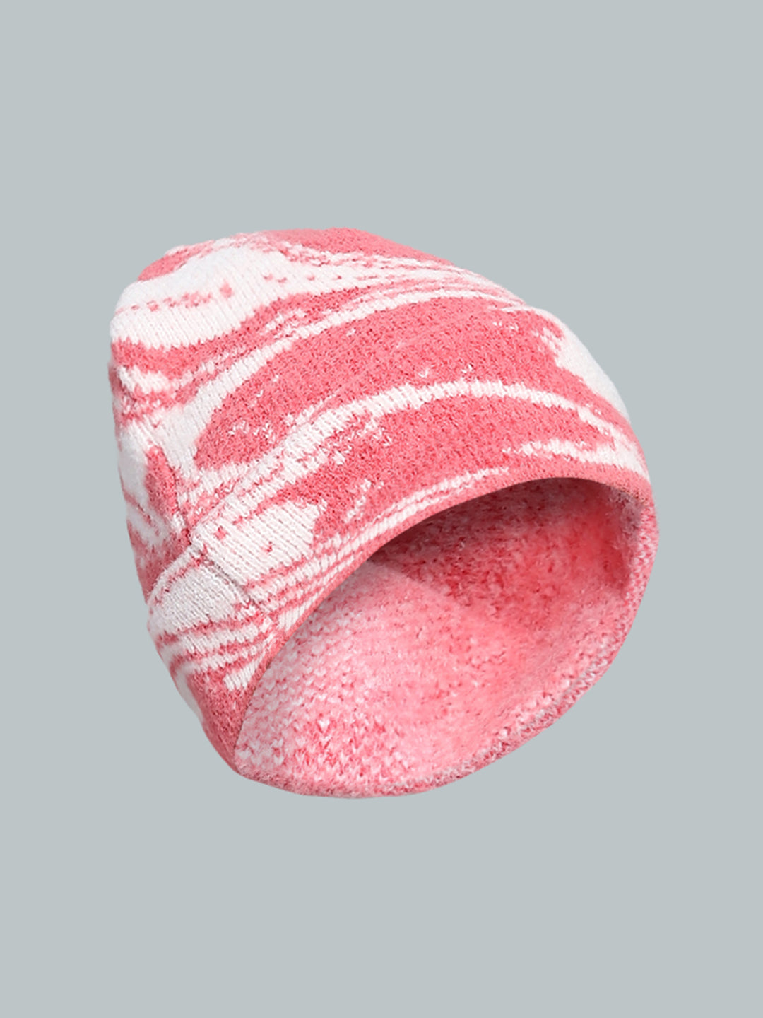 Women Pink & White Self Design Cap