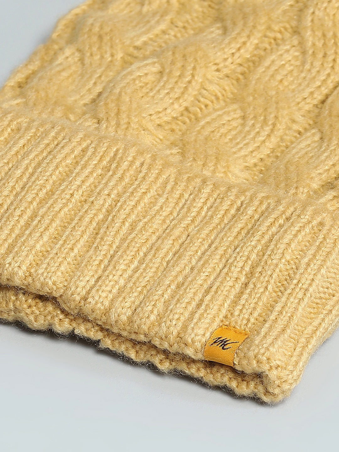 Women Yellow Self Design Cap