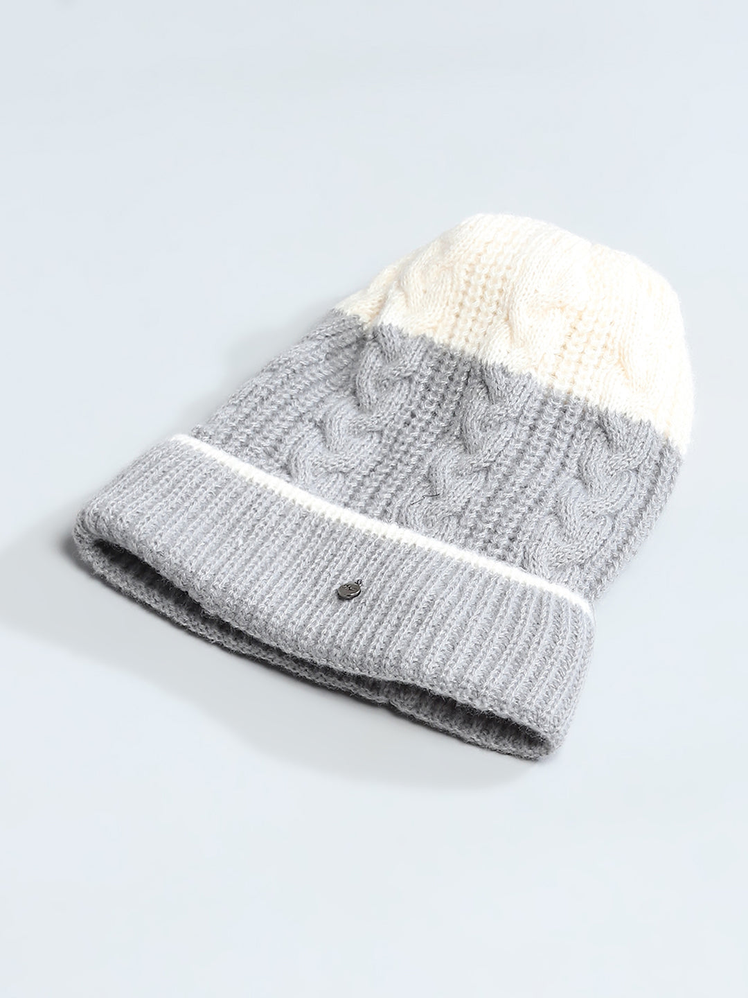 Kids Grey Self Design Cap