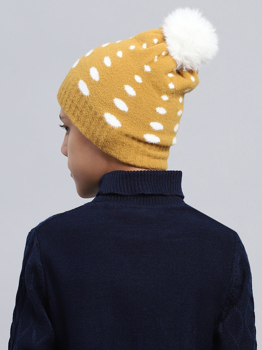 Kids Mustard Self Design Cap
