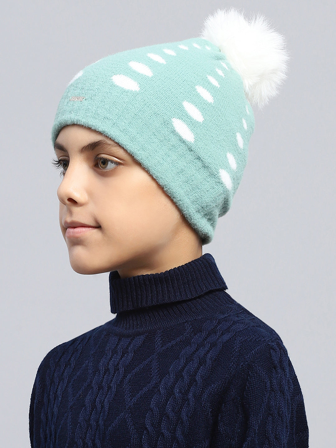 Kids Sky Blue Self Design Cap