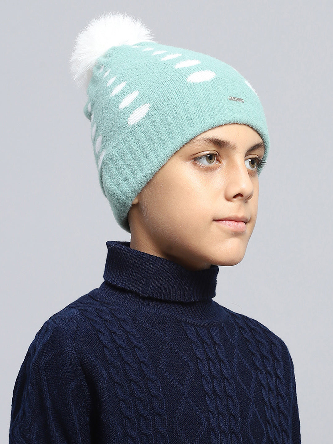 Kids Sky Blue Self Design Cap
