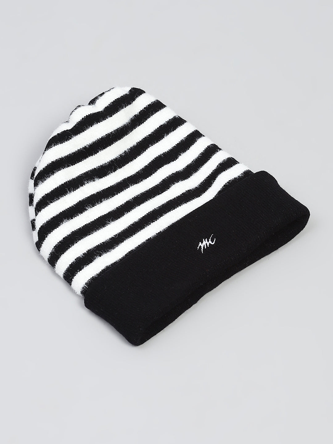 Kids Black Self Design Cap