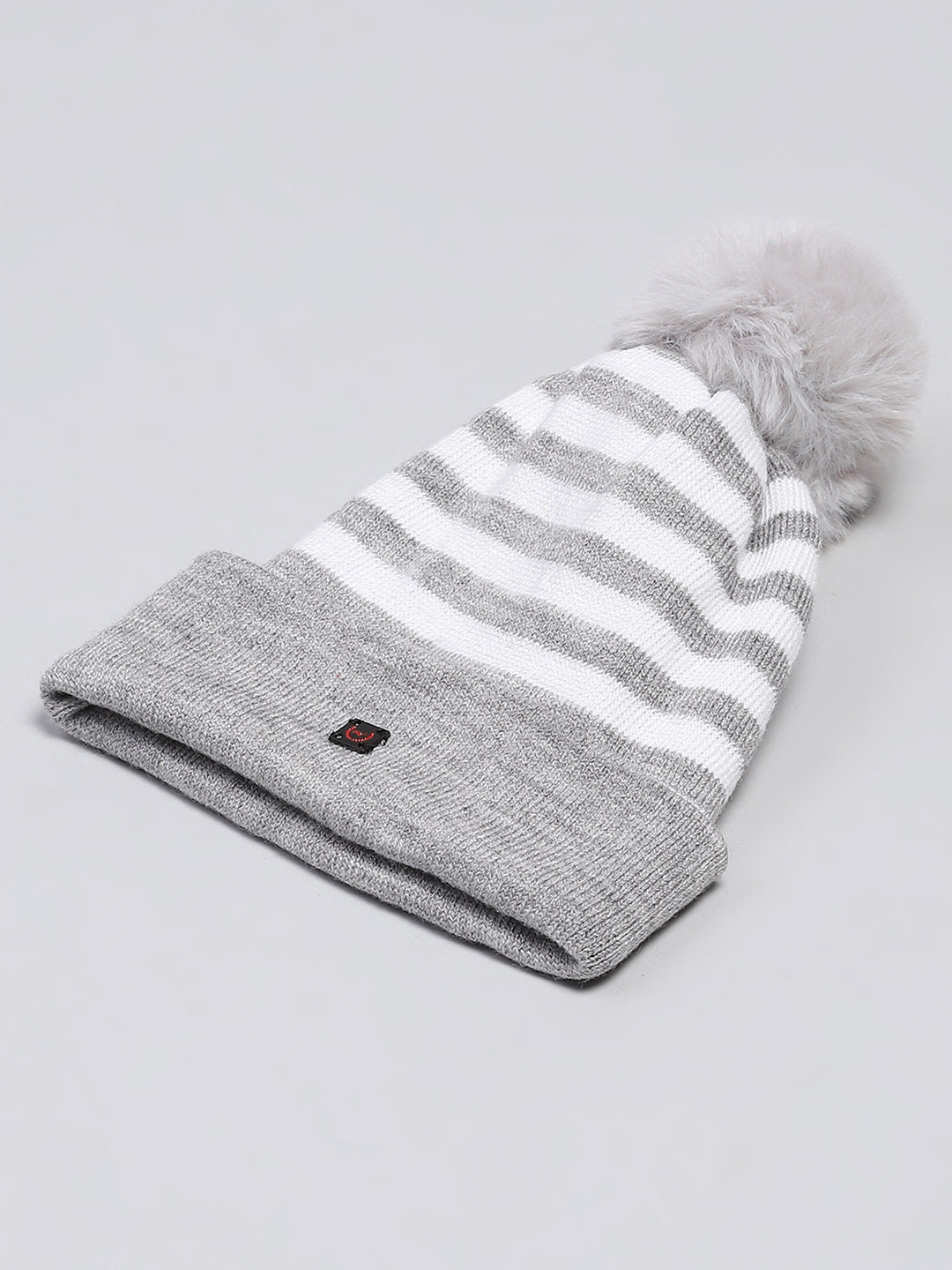 Kids Grey Self Design Cap