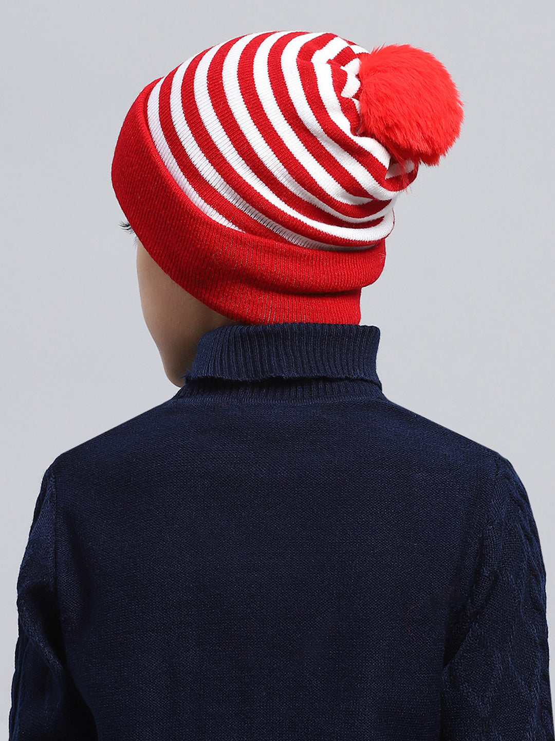 Kids Red Self Design Cap