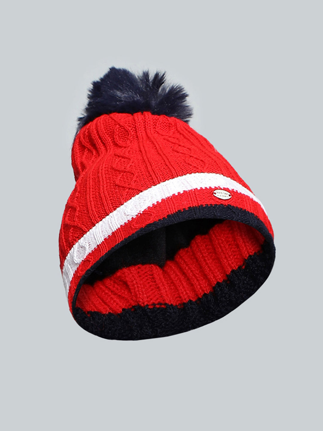 Kids Red Self Design Cap